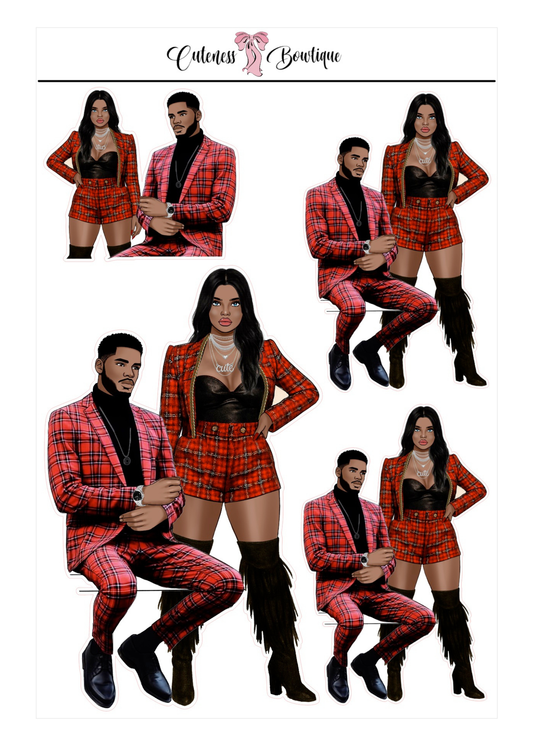 The CUSTOM Cuteness Doll Collection Sticker Sheet | Cuteness Planner Stickers for Agendas, Planners, Notebooks, Dividers | FELECIA & FELIX