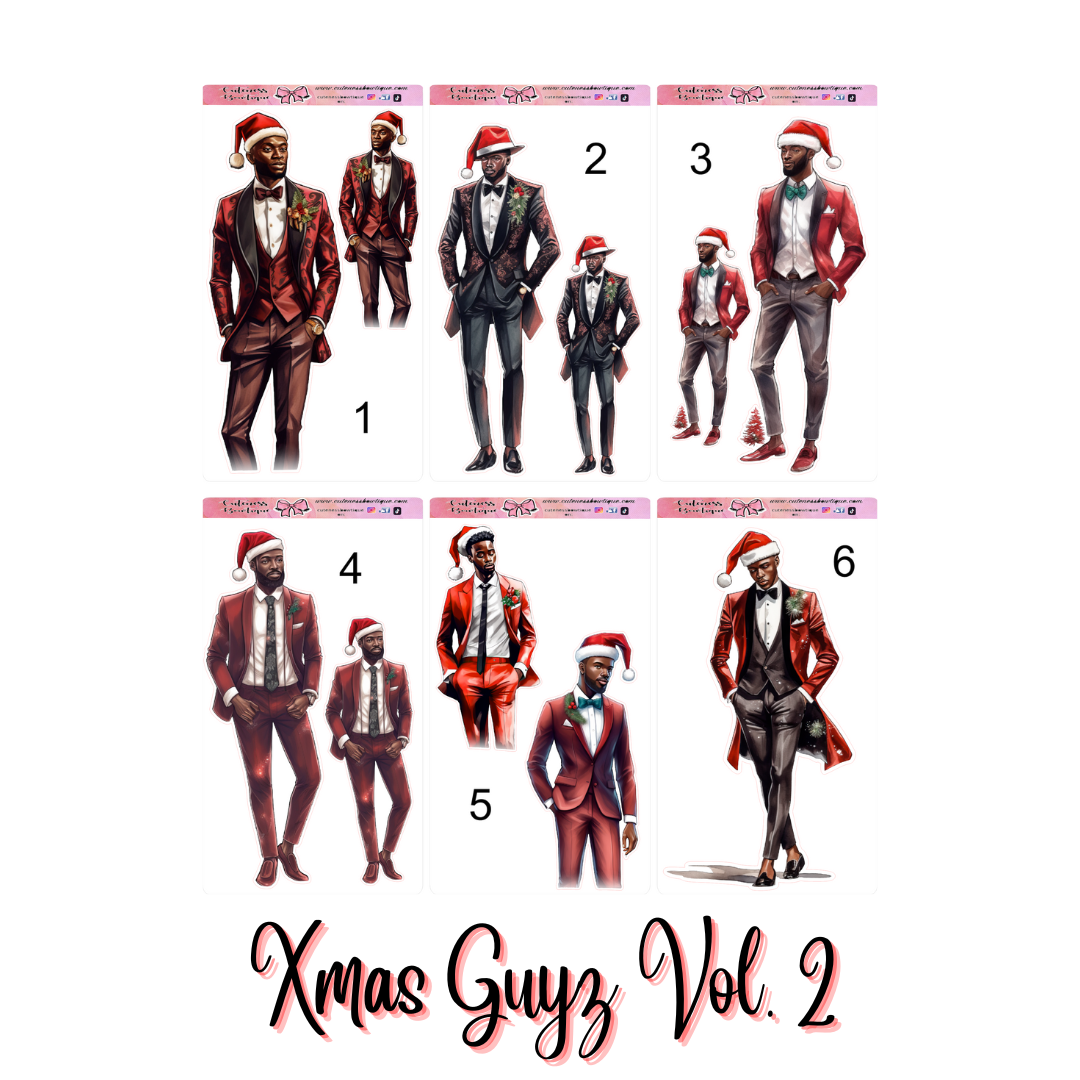 The Cuteness Doll Collection Sticker Sheet | Cuteness Planner Stickers for Agendas, Planners, Notebooks, Dividers | XMAS GUYZ VOL. 1 & 2