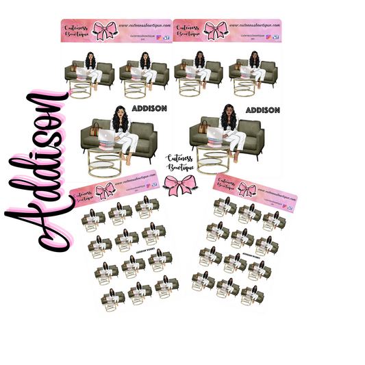 The Cuteness Squad Sticker Sheet | Cuteness Planner Stickers for Agendas, Planners, Notebooks, Dividers | ADDISON