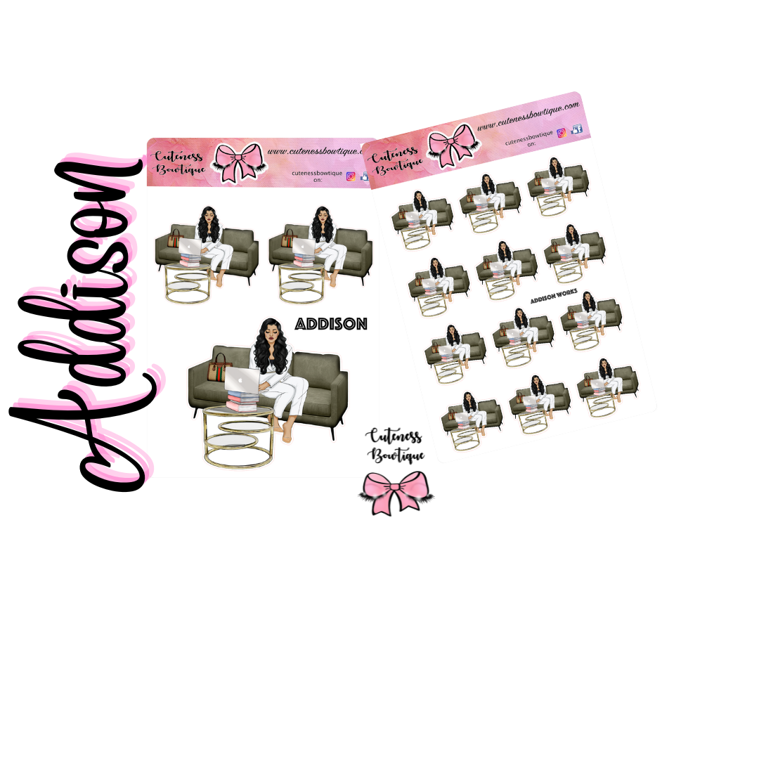 The Cuteness Squad Sticker Sheet | Cuteness Planner Stickers for Agendas, Planners, Notebooks, Dividers | ADDISON