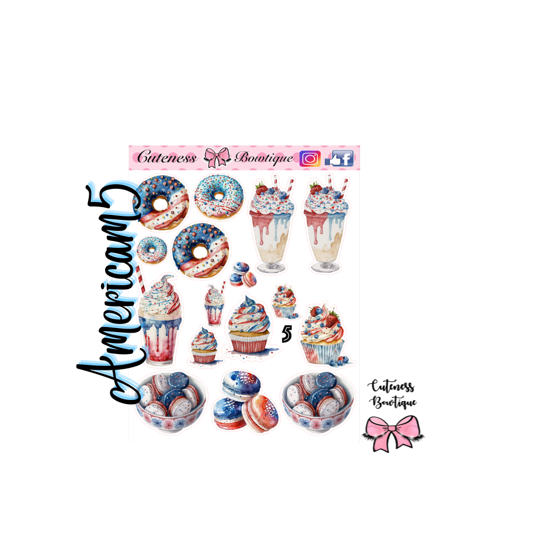 The Cuteness BUNDLE Sticker Sheet | Cuteness Planner Stickers for Agendas, Planners, Notebooks, Dividers | AMERICAN BUNDLE OR ALA CARTE