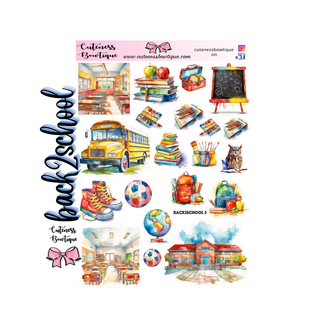 The Cuteness KITS I Collection Sticker Sheet | Cuteness Planner Stickers for Agendas, Planners, Notebooks, Dividers | BACK2SCHOOL