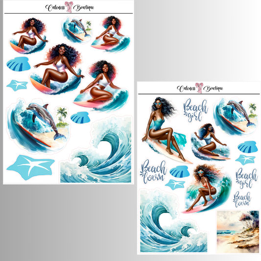 The Cuteness Journaling Sticker Sheet | Cuteness Planner Stickers for Agendas, Planners, Notebooks, Dividers | BEACH LOVIN