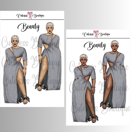 The CUSTOM Cuteness Doll Collection Sticker Sheet | Cuteness Planner Stickers for Agendas, Planners, Notebooks, Dividers | BEAUTY