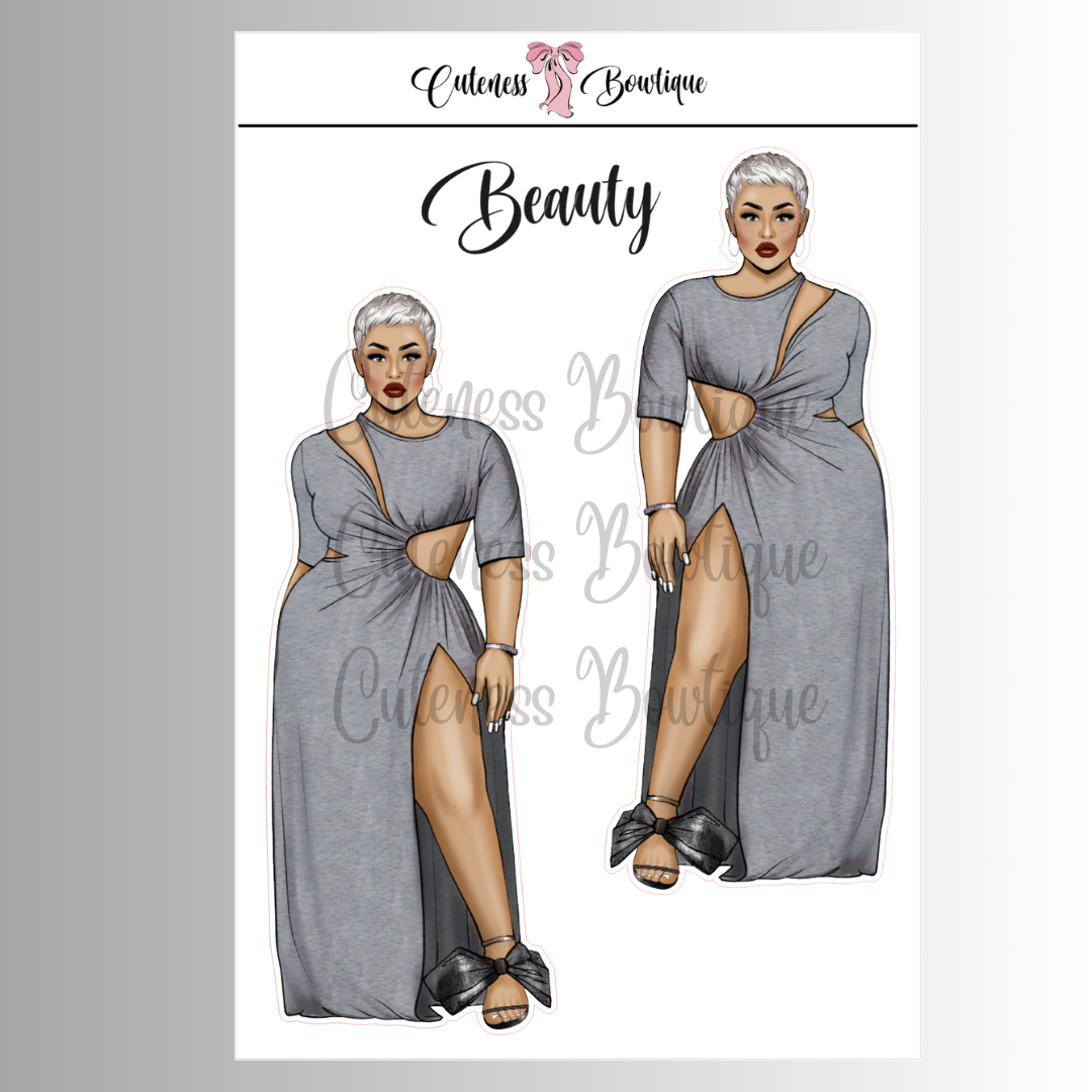 The CUSTOM Cuteness Doll Collection Sticker Sheet | Cuteness Planner Stickers for Agendas, Planners, Notebooks, Dividers | BEAUTY