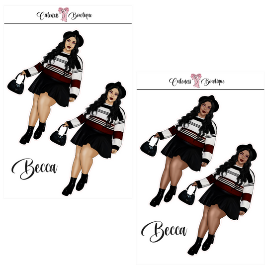 The CUSTOM Cuteness Doll Collection Sticker Sheet | Cuteness Planner Stickers for Agendas, Planners, Notebooks, Dividers | BECCA