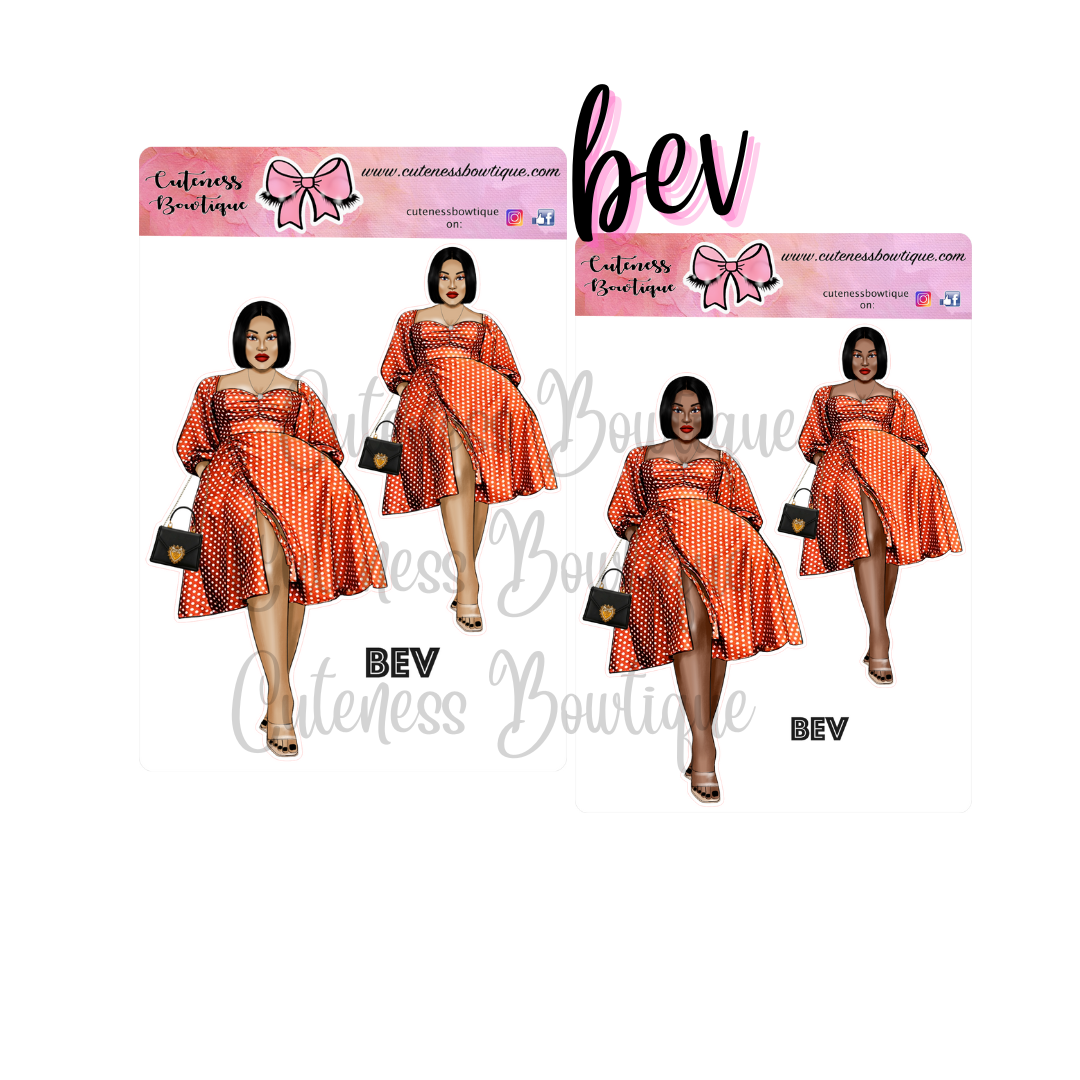 The  CUSTOM Cuteness Doll Collection Sticker Sheet | Cuteness Planner Stickers for Agendas, Planners, Notebooks, Dividers | BEV