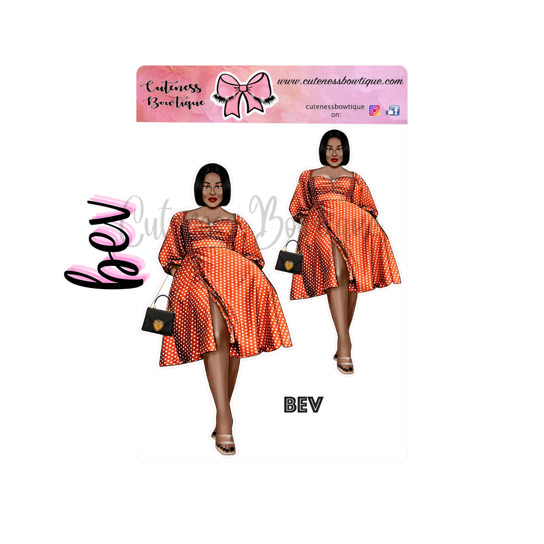 The  CUSTOM Cuteness Doll Collection Sticker Sheet | Cuteness Planner Stickers for Agendas, Planners, Notebooks, Dividers | BEV