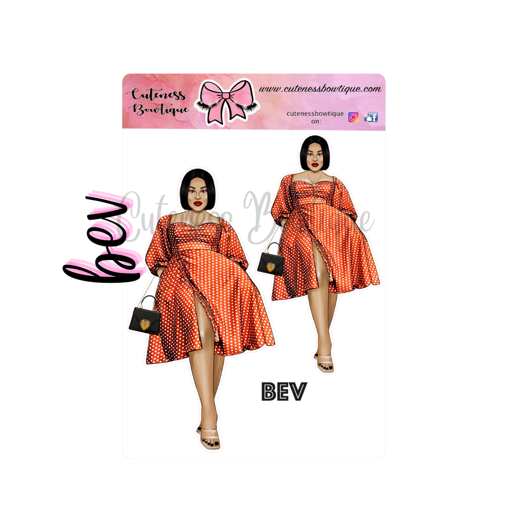 The  CUSTOM Cuteness Doll Collection Sticker Sheet | Cuteness Planner Stickers for Agendas, Planners, Notebooks, Dividers | BEV