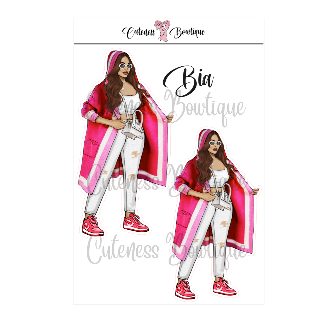 The CUSTOM Cuteness Doll Collection Sticker Sheet | Cuteness Planner Stickers for Agendas, Planners, Notebooks, Dividers | PINK FEST | BIA