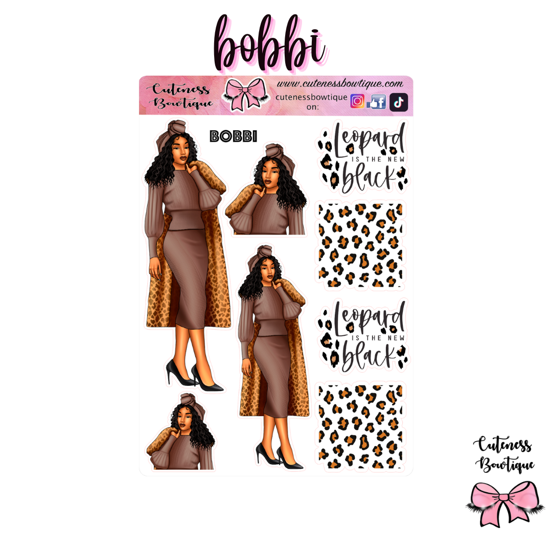 The Cuteness Doll Collection Sticker Sheet | Cuteness Planner Stickers for Agendas, Planners, Notebooks, Dividers | BOBBI