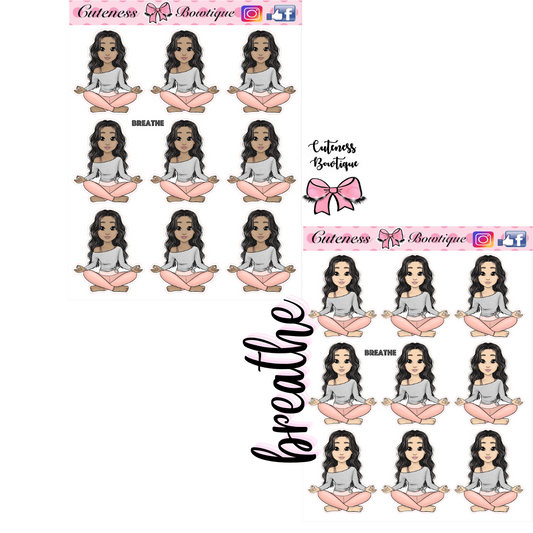 The Cutie Line Icon Sticker Sheet | Cuteness Planner Stickers for Agendas, Planners, Notebooks, Dividers | CUTIE PIE BREATHE