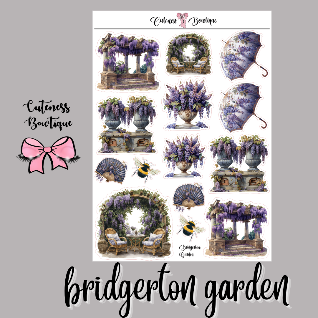 The Cuteness Journaling Sticker Sheet | Cuteness Planner Stickers for Agendas, Planners, Notebooks, Dividers | BRIDGERTON COLLECTION