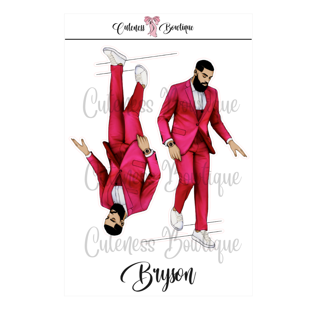 The CUSTOM Cuteness Doll Collection Sticker Sheet | Cuteness Planner Stickers for Agendas, Planners, Notebooks, Dividers | PINK FEST | BRYSON