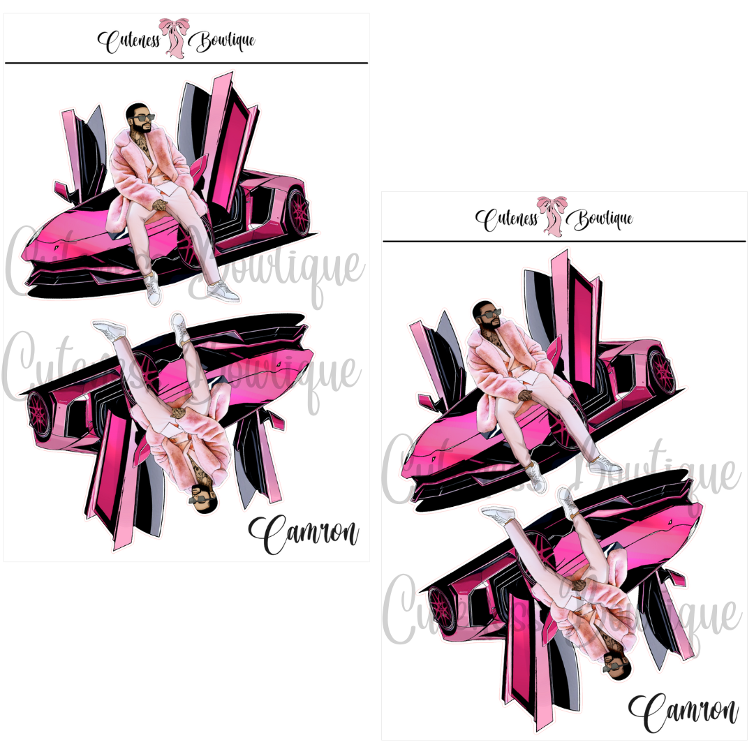 The  CUSTOM Cuteness Doll Collection Sticker Sheet | Cuteness Planner Stickers for Agendas, Planners, Notebooks, Dividers | PINK FEST | CAMRON