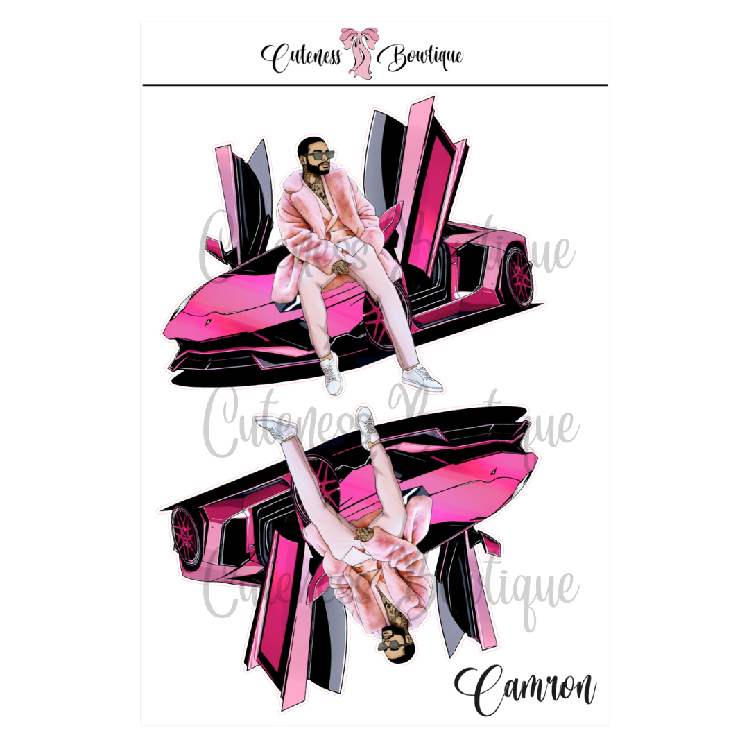 The  CUSTOM Cuteness Doll Collection Sticker Sheet | Cuteness Planner Stickers for Agendas, Planners, Notebooks, Dividers | PINK FEST | CAMRON