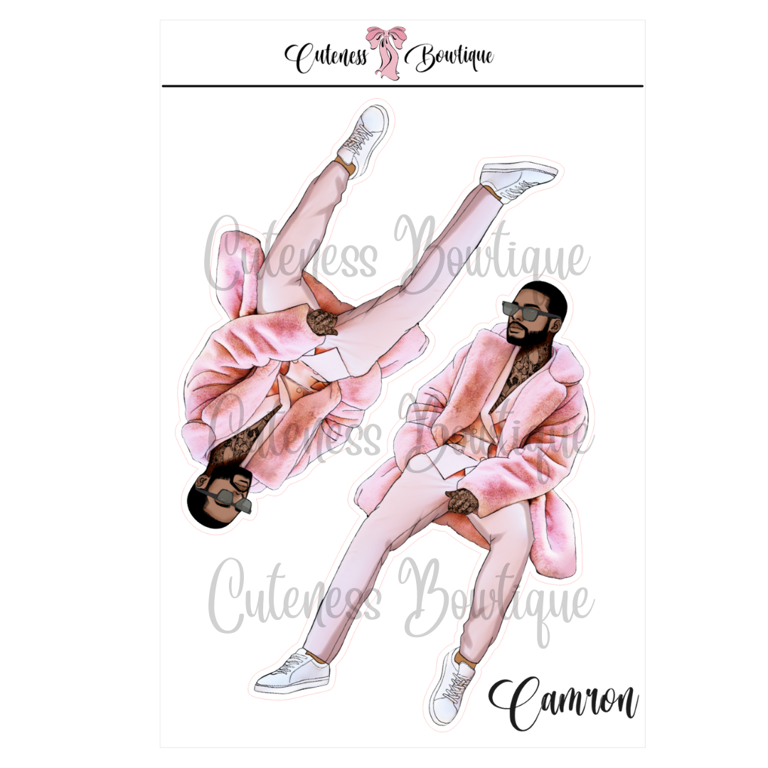 The  CUSTOM Cuteness Doll Collection Sticker Sheet | Cuteness Planner Stickers for Agendas, Planners, Notebooks, Dividers | PINK FEST | CAMRON