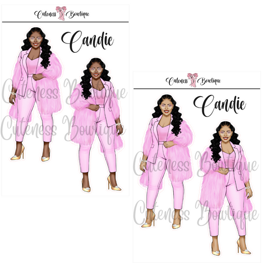 The CUSTOM Cuteness Doll Collection Sticker Sheet | Cuteness Planner Stickers for Agendas, Planners, Notebooks, Dividers | PINK FEST | CANDIE