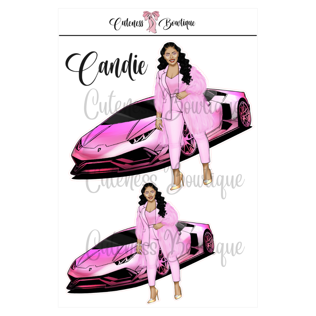 The  CUSTOM Cuteness Doll Collection Sticker Sheet | Cuteness Planner Stickers for Agendas, Planners, Notebooks, Dividers | PINK FEST | CANDIE