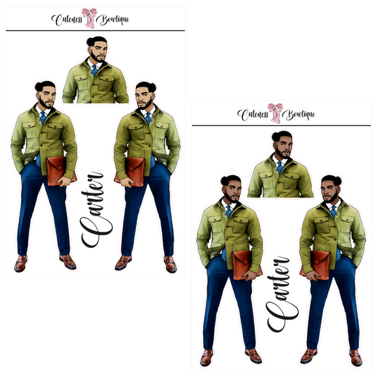 The CUSTOM Cuteness Doll Collection Sticker Sheet | Cuteness Planner Stickers for Agendas, Planners, Notebooks, Dividers | CARTER