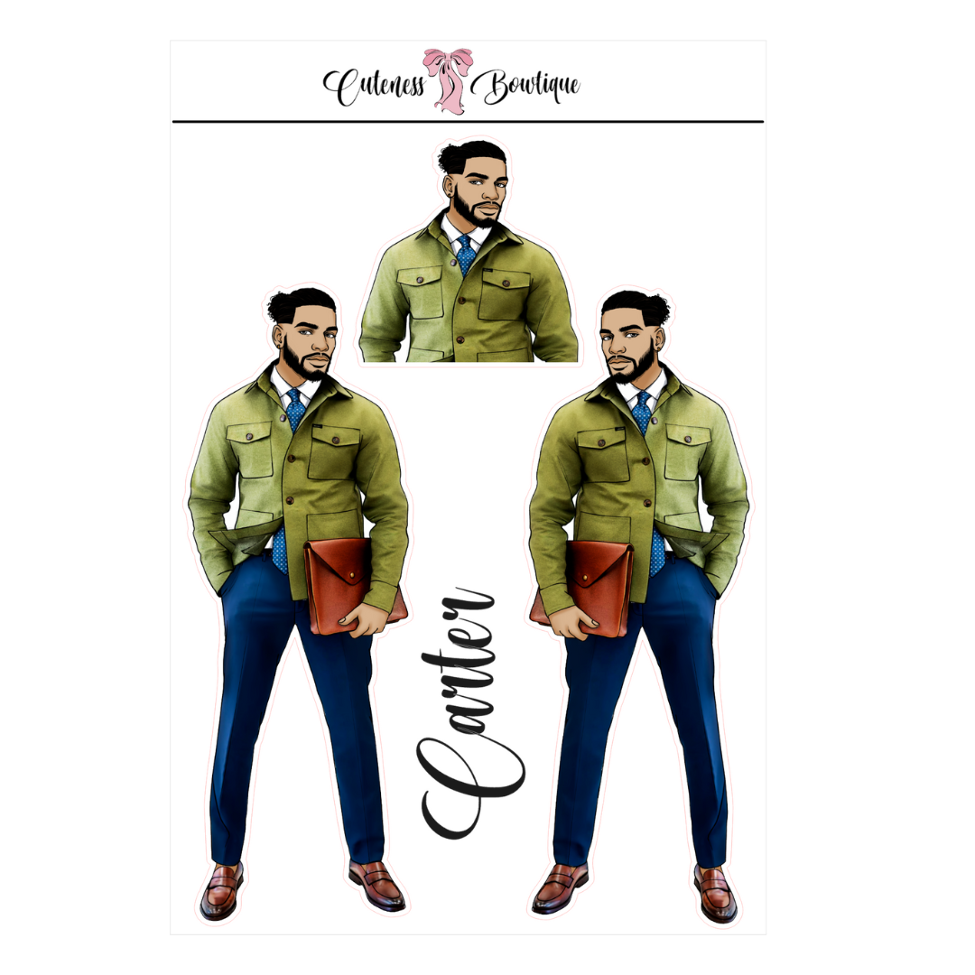 The CUSTOM Cuteness Doll Collection Sticker Sheet | Cuteness Planner Stickers for Agendas, Planners, Notebooks, Dividers | CARTER