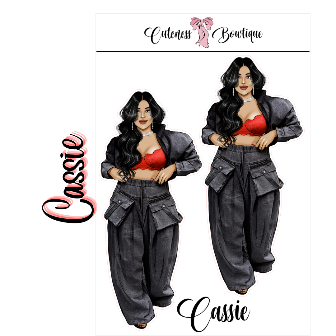 The CUSTOM Cuteness Doll Collection Sticker Sheet | Cuteness Planner Stickers for Agendas, Planners, Notebooks, Dividers | CASSIE