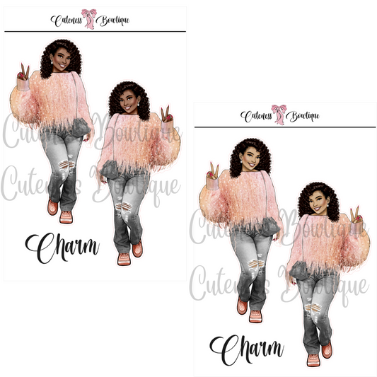 The CUSTOM Cuteness Doll Collection Sticker Sheet | Cuteness Planner Stickers for Agendas, Planners, Notebooks, Dividers | PINK FEST | CHARM