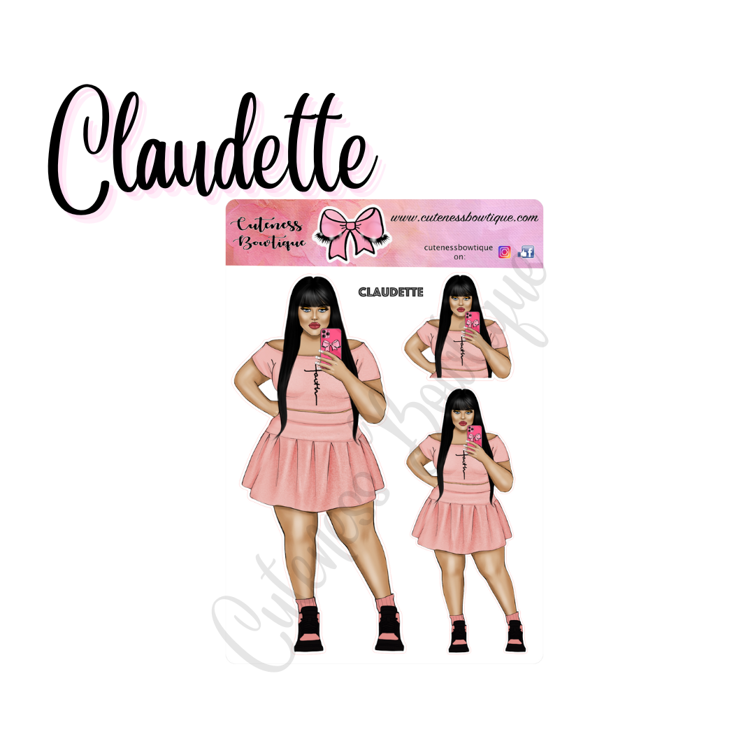 The CUSTOM Cuteness Doll Collection Sticker Sheet | Cuteness Planner Stickers for Agendas, Planners, Notebooks, Dividers | CLAUDETTE