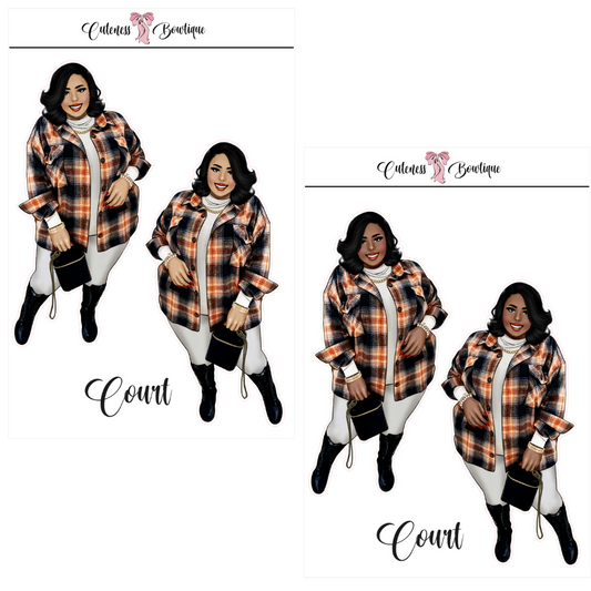 The CUSTOM Cuteness Doll Collection Sticker Sheet | Cuteness Planner Stickers for Agendas, Planners, Notebooks, Dividers | COURT