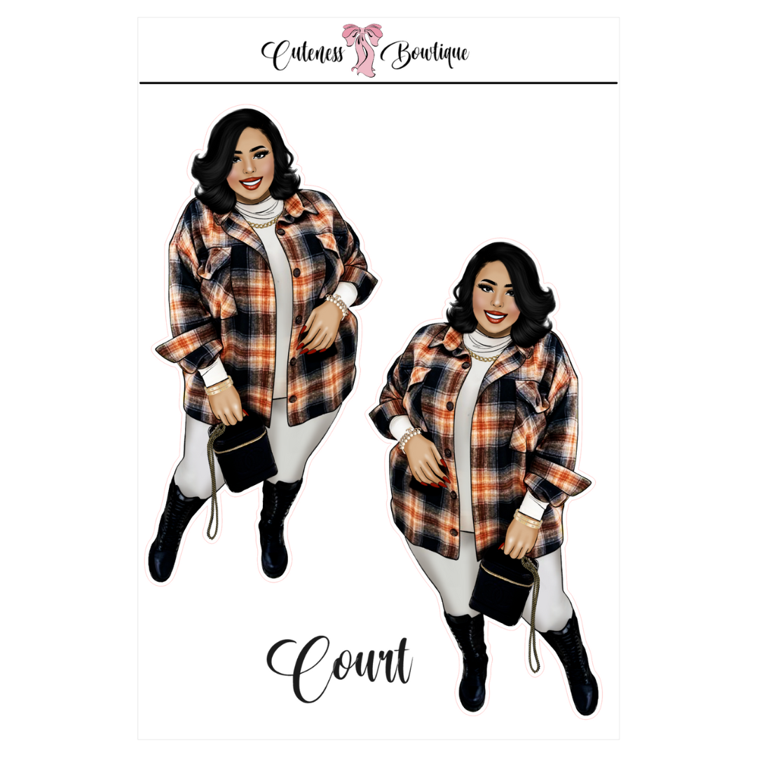 The CUSTOM Cuteness Doll Collection Sticker Sheet | Cuteness Planner Stickers for Agendas, Planners, Notebooks, Dividers | COURT