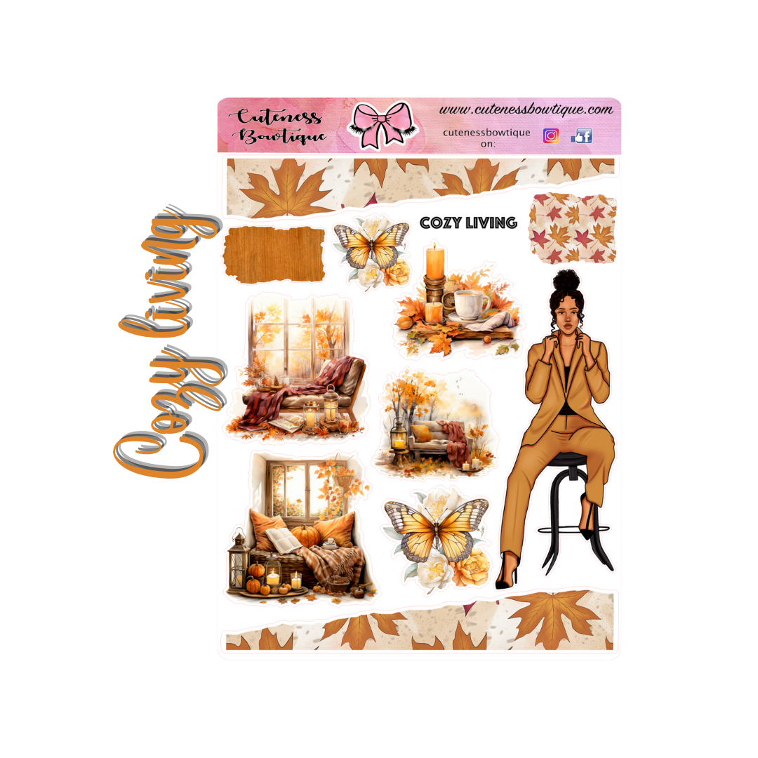 The Cuteness Doll Collection Sticker Sheet | Cuteness Planner Stickers for Agendas, Planners, Notebooks, Dividers | COZY LIVING