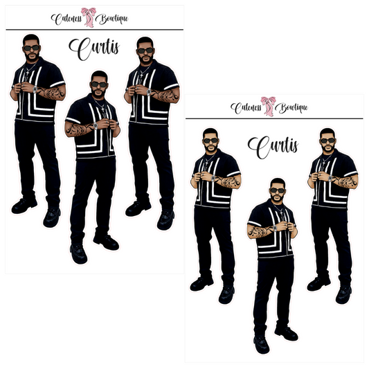 The CUSTOM Cuteness Doll Collection Sticker Sheet | Cuteness Planner Stickers for Agendas, Planners, Notebooks, Dividers | CURTIS