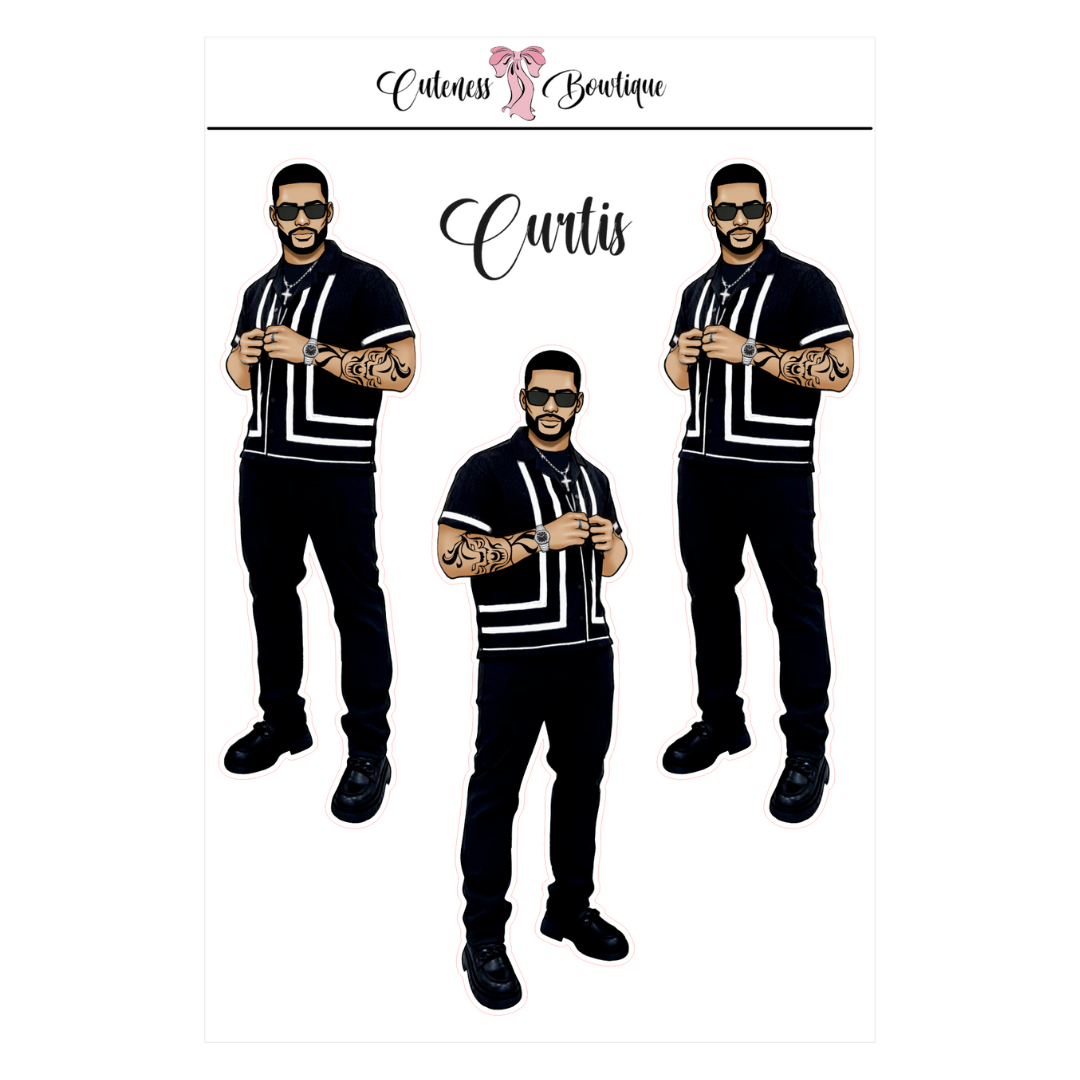 The CUSTOM Cuteness Doll Collection Sticker Sheet | Cuteness Planner Stickers for Agendas, Planners, Notebooks, Dividers | CURTIS