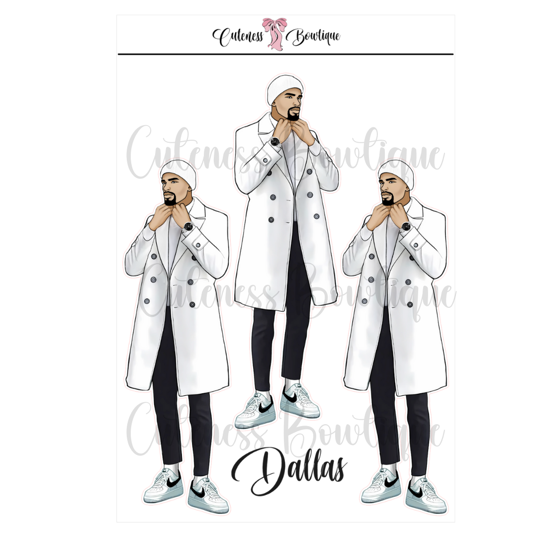 The Cuteness Doll Collection Sticker Sheet | Cuteness Planner Stickers for Agendas, Planners, Notebooks, Dividers | DALLAS