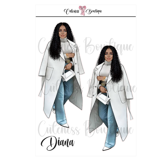 The Cuteness Doll Collection Sticker Sheet | Cuteness Planner Stickers for Agendas, Planners, Notebooks, Dividers | DIANA BLUE JEANS