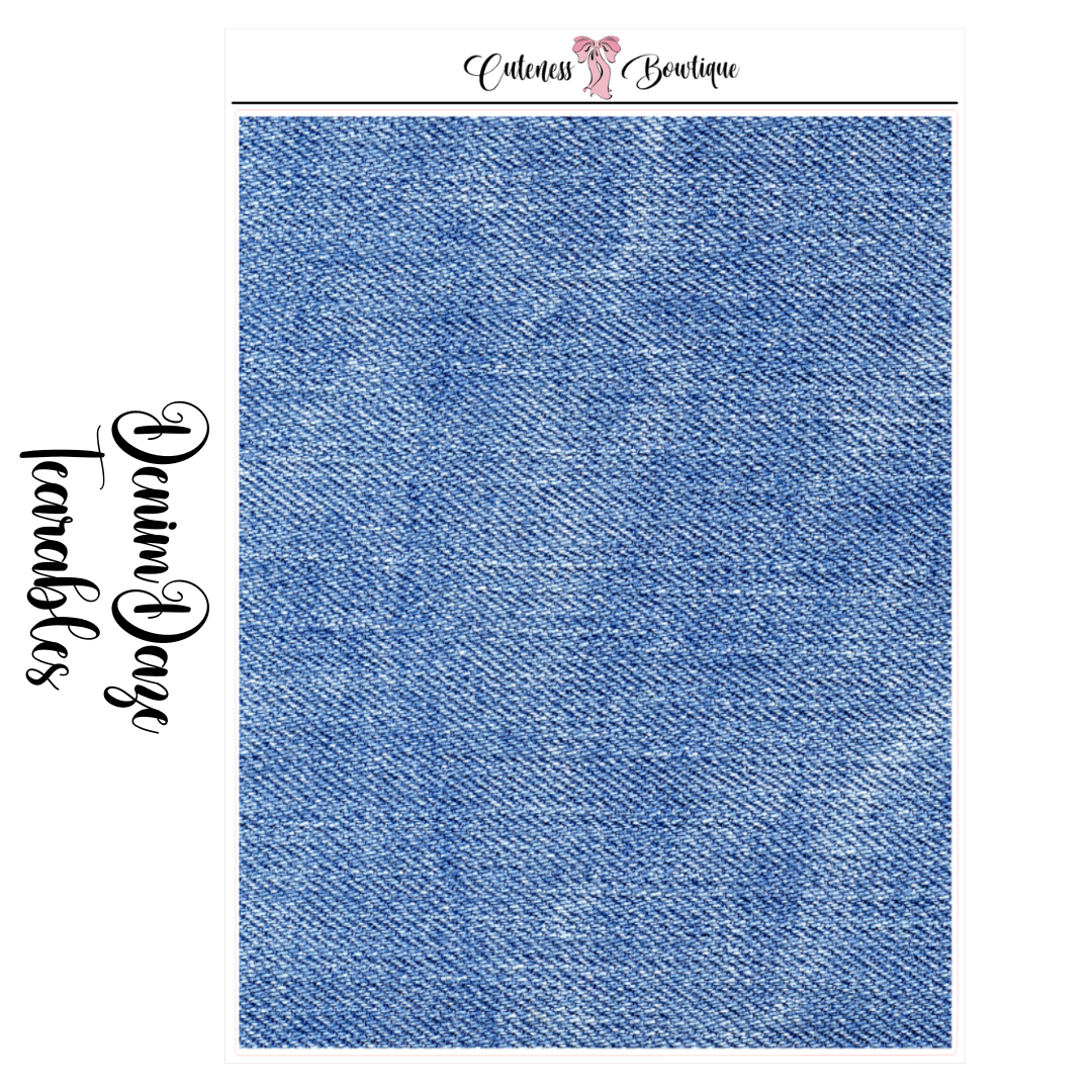 The Cuteness Journaling Sticker Sheet | Cuteness Planner Stickers for Agendas, Planners, Notebooks, Dividers | DENIM DAZE TEARABLES