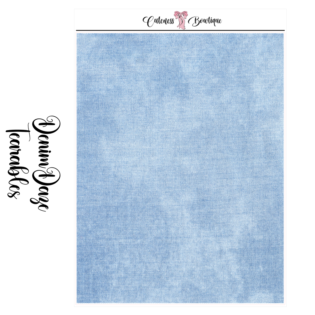 The Cuteness Journaling Sticker Sheet | Cuteness Planner Stickers for Agendas, Planners, Notebooks, Dividers | DENIM DAZE TEARABLES