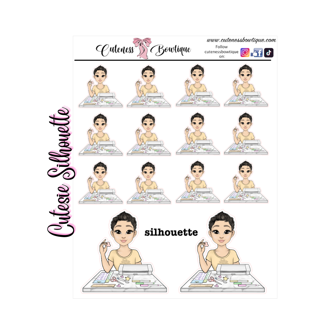 The Cutie Line Icon Sticker Sheet | Cuteness Planner Stickers for Agendas, Planners, Notebooks, Dividers | CUTESIE