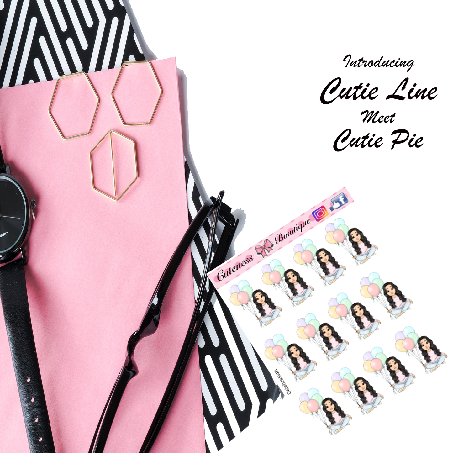 The Cutie Line Icon Sticker Sheet | Cuteness Planner Stickers for Agendas, Planners, Notebooks, Dividers | CELEBRATION