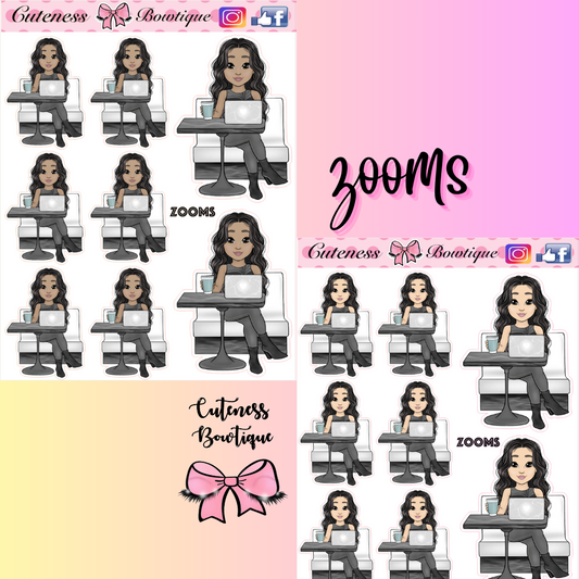 The Cutie Line Icon Sticker Sheet | Cuteness Planner Stickers for Agendas, Planners, Notebooks, Dividers | CUTIE PIE ZOOMS