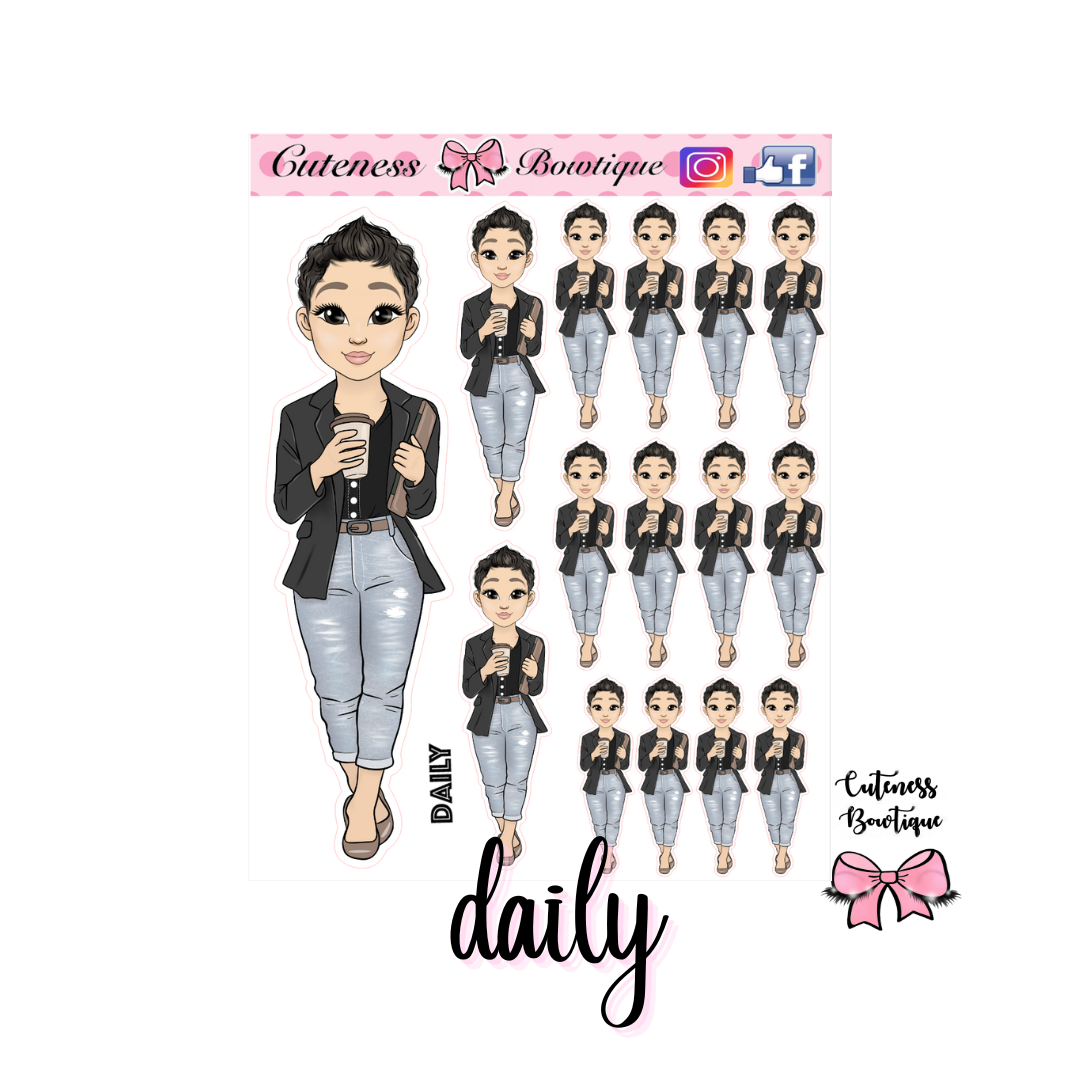 The Cutie Line Icon Sticker Sheet | Cuteness Planner Stickers for Agendas, Planners, Notebooks, Dividers | CUTESIE DAILY