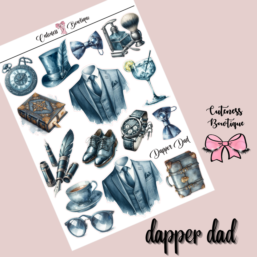 The Cuteness Doll Collection Sticker Sheet | Cuteness Planner Stickers for Agendas, Planners, Notebooks, Dividers | DAPPER DAD