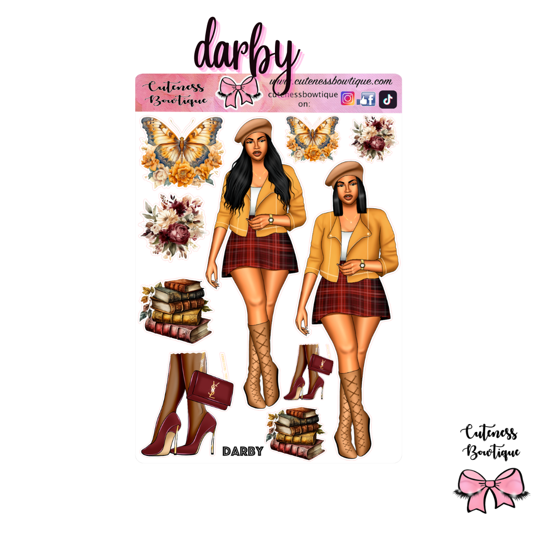 The Cuteness Doll Collection Sticker Sheet | Cuteness Planner Stickers for Agendas, Planners, Notebooks, Dividers | DARBY