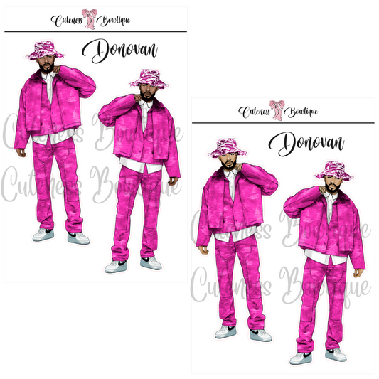 The CUSTOM Cuteness Doll Collection Sticker Sheet | Cuteness Planner Stickers for Agendas, Planners, Notebooks, Dividers | PINK FEST | DONOVAN