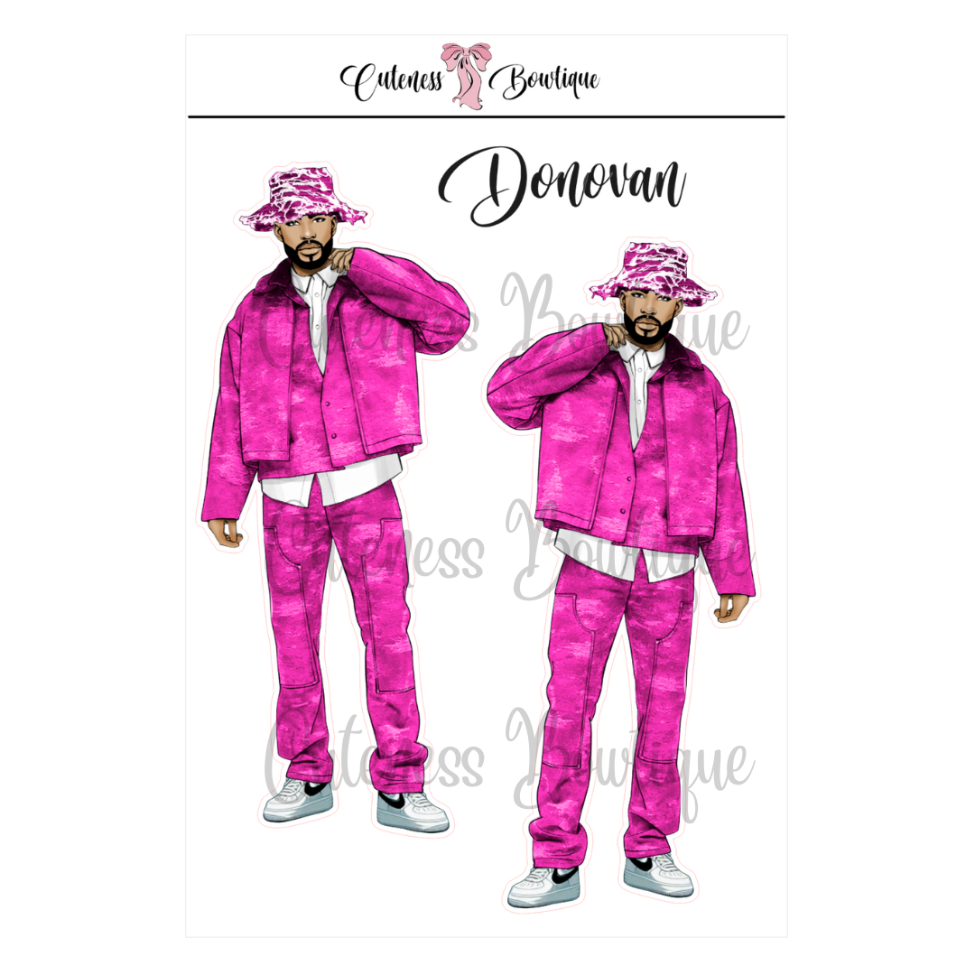 The CUSTOM Cuteness Doll Collection Sticker Sheet | Cuteness Planner Stickers for Agendas, Planners, Notebooks, Dividers | PINK FEST | DONOVAN