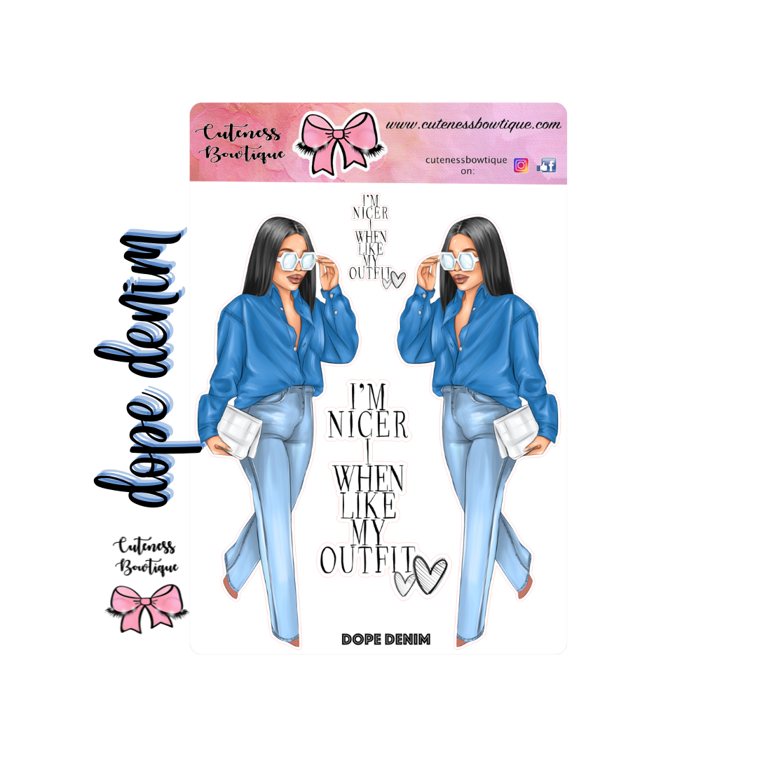 The Cuteness KITS I Collection Sticker Sheet | Cuteness Planner Stickers for Agendas, Planners, Notebooks, Dividers | DOPE DENIM