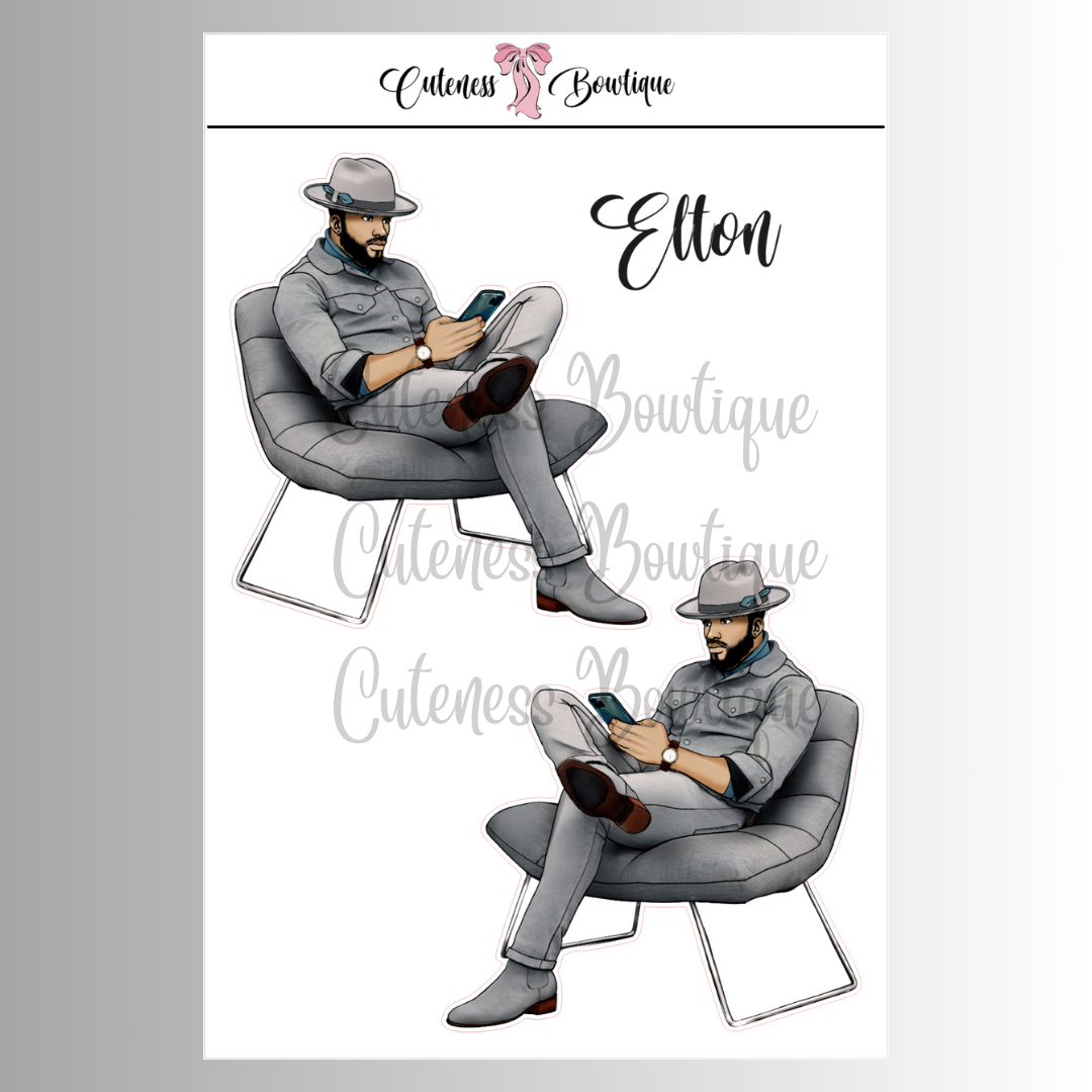 The CUSTOM Cuteness Doll Collection Sticker Sheet | Cuteness Planner Stickers for Agendas, Planners, Notebooks, Dividers | ELTON