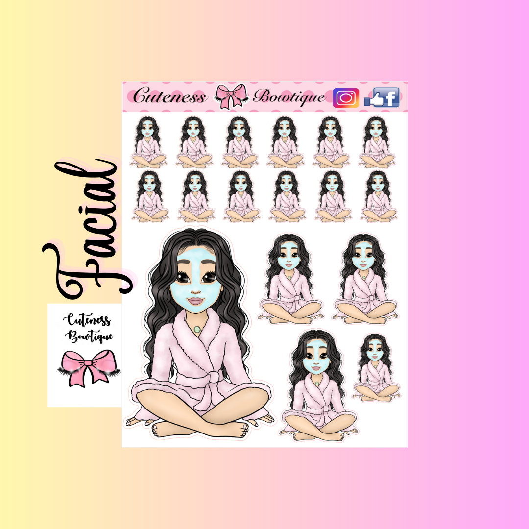 The Cutie Line Icon Sticker Sheet | Cuteness Planner Stickers for Agendas, Planners, Notebooks, Dividers | CUTIE PIE FACIAL