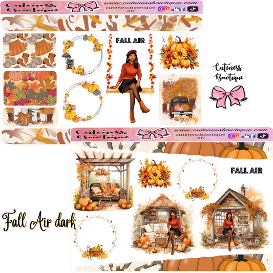 The Cuteness Journaling Sticker Sheet | Cuteness Planner Stickers for Agendas, Planners, Notebooks, Dividers | FALL AIR