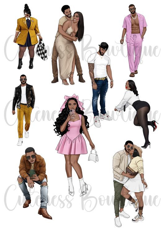 The CUSTOM Cuteness Doll Collection Sticker Sheet | Cuteness Planner Stickers for Agendas, Planners, Notebooks, Dividers | SPRING INTO CUTENESS